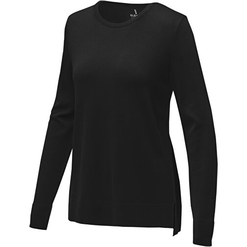 Merrit Pullover Mit Rundhalsausschnitt Für Damen , schwarz, Flachgestrickt 80% Viskose, 20% Nylon, 12 gauge, XL, , Bild 1