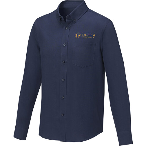 Pollux Herrenhemd Mit Langen Ärmeln , navy, Oxford-Gewebe 55% Baumwolle, 45% Polyester, 130 g/m2, L, , Bild 2