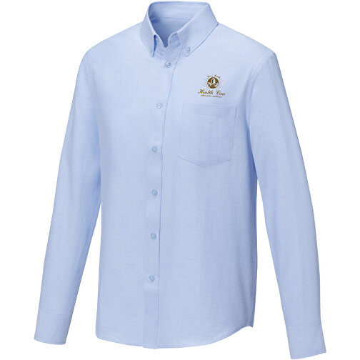 Pollux Herrenhemd Mit Langen Ärmeln , hellblau, Oxford-Gewebe 55% Baumwolle, 45% Polyester, 130 g/m2, L, , Bild 2