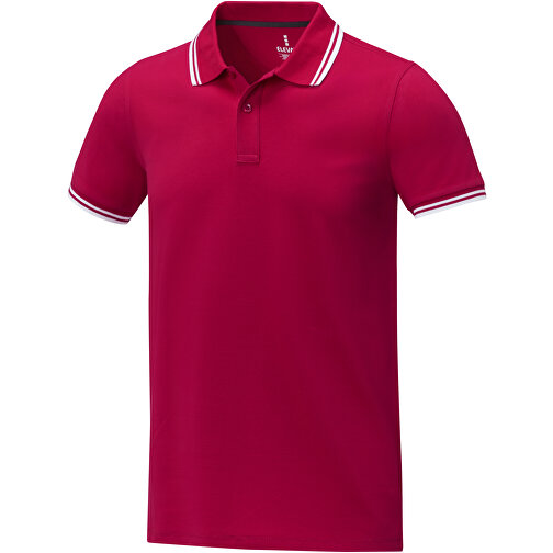 Amarago Polo Mit Abgesetztem Rand Für Herren , Green Concept, rot, Piqué Strick 100% BCI Baumwolle, 200 g/m2, XS, , Bild 1