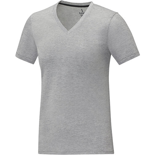 Somoto T-Shirt Mit V-Ausschnitt Für Damen , Green Concept, heather grau, Single jersey Strick 90% Baumwolle, 10% Viskose, 160 g/m2, L, , Bild 1