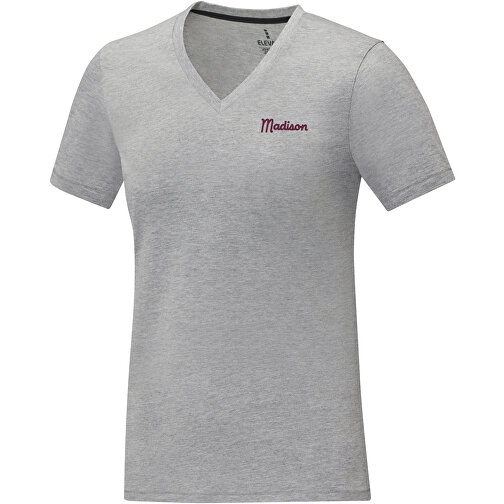 Somoto T-Shirt Mit V-Ausschnitt Für Damen , Green Concept, heather grau, Single jersey Strick 90% Baumwolle, 10% Viskose, 160 g/m2, L, , Bild 2