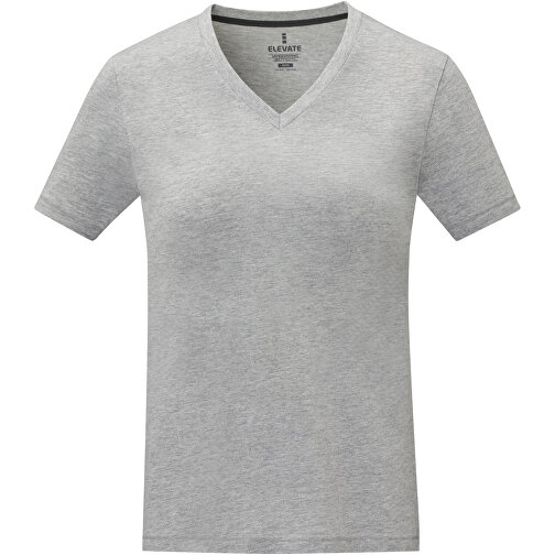 Somoto T-Shirt Mit V-Ausschnitt Für Damen , Green Concept, heather grau, Single jersey Strick 90% Baumwolle, 10% Viskose, 160 g/m2, M, , Bild 3