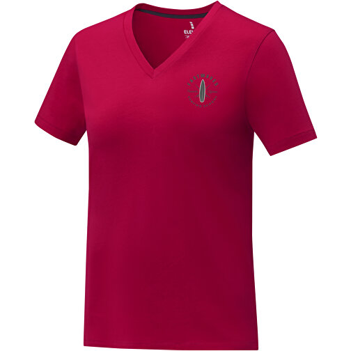 Somoto T-Shirt Mit V-Ausschnitt Für Damen , Green Concept, rot, Single jersey Strick 100% Baumwolle, 160 g/m2, XS, , Bild 2