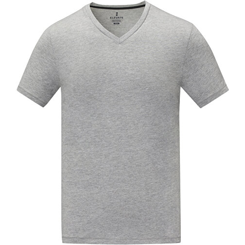 Somoto T-Shirt Mit V-Ausschnitt Für Herren , Green Concept, heather grau, Single jersey Strick 90% Baumwolle, 10% Viskose, 160 g/m2, XXL, , Bild 3