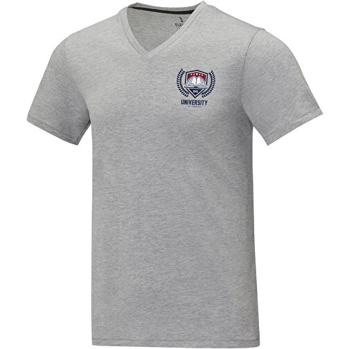 Somoto T-Shirt Mit V-Ausschnitt Für Herren , Green Concept, heather grau, Single jersey Strick 90% Baumwolle, 10% Viskose, 160 g/m2, L, , Bild 2