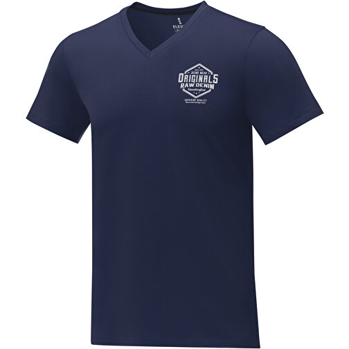Somoto T-Shirt Mit V-Ausschnitt Für Herren , Green Concept, navy, Single jersey Strick 100% Baumwolle, 160 g/m2, XL, , Bild 2