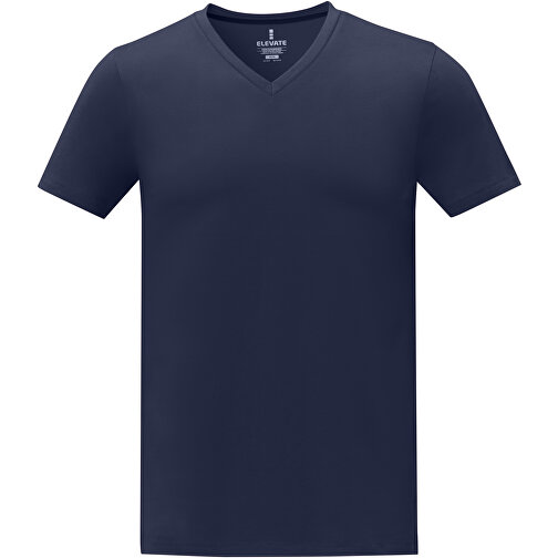 Somoto T-Shirt Mit V-Ausschnitt Für Herren , Green Concept, navy, Single jersey Strick 100% Baumwolle, 160 g/m2, M, , Bild 3