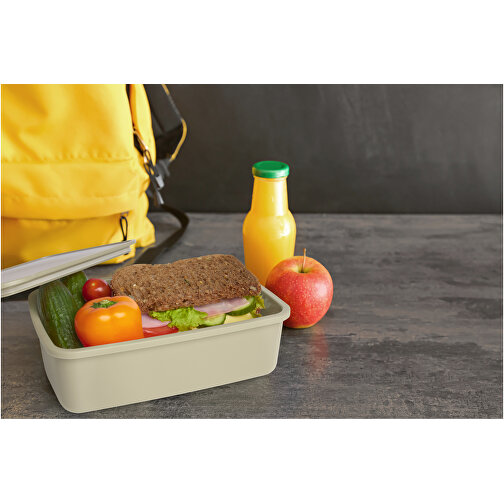 Dovi Lunchbox , Green Concept, beige, Recycelter PP Kunststoff, 19,00cm x 6,00cm x 13,00cm (Länge x Höhe x Breite), Bild 6