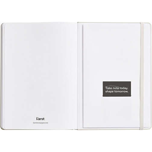 Karst® A5 Hardcover Notizbuch , beige, Steinpapier, 21,00cm x 1,65cm x 14,80cm (Länge x Höhe x Breite), Bild 5