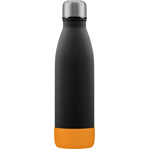 Thermoflasche RETUMBLER-NIZZA CORPORATE , Retumbler, schwarz / orange, Edelstahl, Silikon, Kunststoff, 7,00cm x 2,65cm x 4,30cm (Länge x Höhe x Breite), Bild 1
