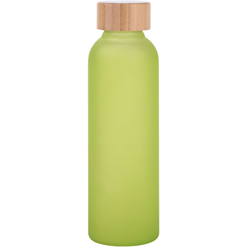 Glas-Flasche TAKE FROSTY , apfelgrün, Borosilikatglas / Bambus / Silikon, 21,50cm (Höhe), Bild 1