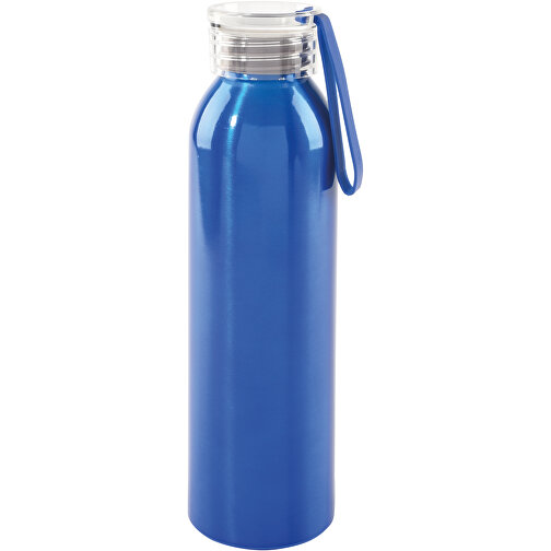 Aluminium Trinkflasche LOOPED , blau, Aluminium / Kunststoff / Silikon, 23,00cm (Höhe), Bild 1