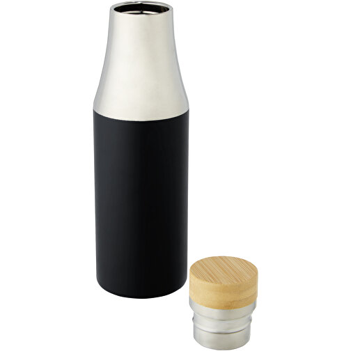 Hulan 540 Ml Kupfer-Vakuum Isolierflasche Mit Bambusdeckel , schwarz, Edelstahl, Bambusholz, 24,70cm (Höhe), Bild 7