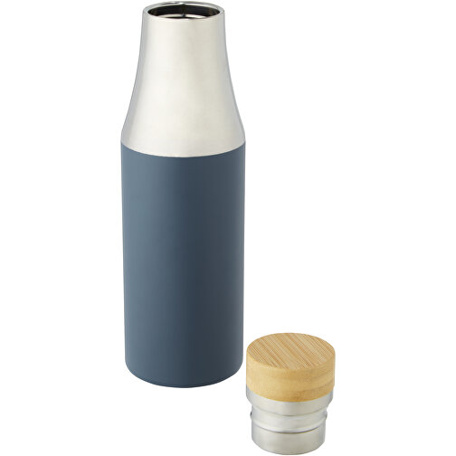 Hulan 540 Ml Kupfer-Vakuum Isolierflasche Mit Bambusdeckel , eisblau, Edelstahl, Bambusholz, 24,70cm (Höhe), Bild 7