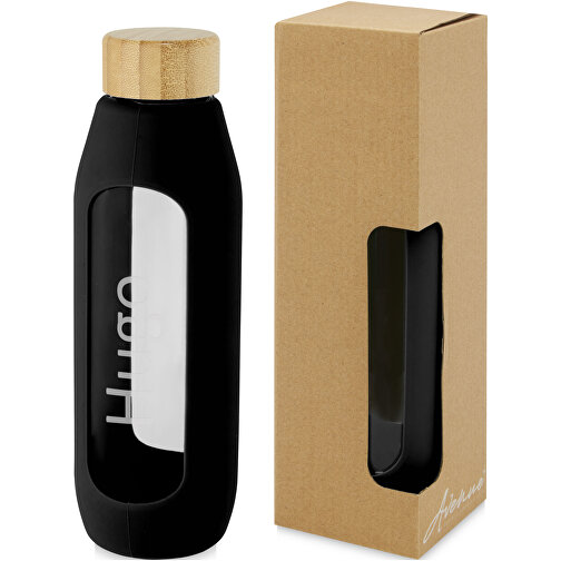 Botella de vidrio borosilicato de 600 ml con agarre de silicona 'Tidan', Imagen 4