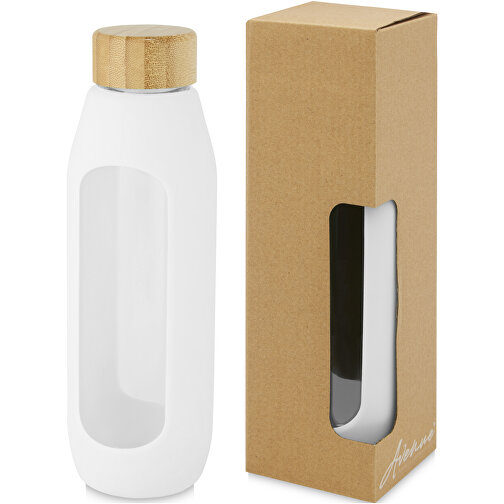 Botella de vidrio borosilicato de 600 ml con agarre de silicona 'Tidan', Imagen 1