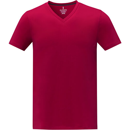 Somoto T-Shirt Mit V-Ausschnitt Für Herren , Green Concept, rot, Single jersey Strick 100% Baumwolle, 160 g/m2, M, , Bild 3