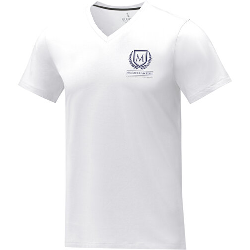 Somoto T-Shirt Mit V-Ausschnitt Für Herren , Green Concept, weiss, Single jersey Strick 100% Baumwolle, 160 g/m2, XS, , Bild 2