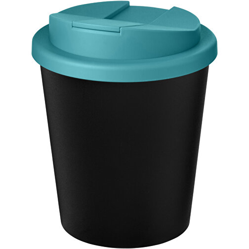 Americano® Espresso Eco 250 Ml Recycelter Isolierbecher Mit Auslaufsicherem Deckel , Green Concept, schwarz / aquablau, Recycelter PP Kunststoff, PP Kunststoff, 11,80cm (Höhe), Bild 1
