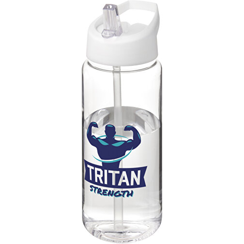 H2O Active® Octave Tritan™ 600 Ml Sportflasche Mit Ausgussdeckel , Green Concept, transparent klar / weiß, Eastman Tritan™, 19,20cm (Höhe), Bild 2