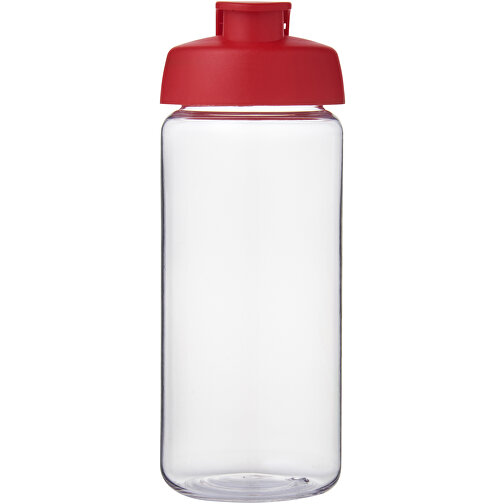 H2O Active® Octave Tritan™ 600-ml-Sportflasche Mit Klappdeckel , Green Concept, transparent klar / rot, Eastman Tritan™, 19,40cm (Höhe), Bild 3