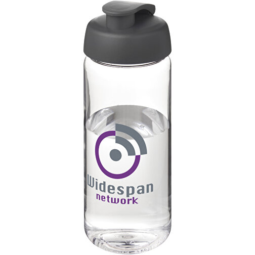 H2O Active® Octave Tritan™ 600-ml-Sportflasche Mit Klappdeckel , Green Concept, transparent klar / grau, Eastman Tritan™, 19,40cm (Höhe), Bild 2