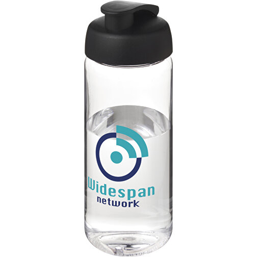 H2O Active® Octave Tritan™ 600-ml-Sportflasche Mit Klappdeckel , Green Concept, transparent klar / schwarz, Eastman Tritan™, 19,40cm (Höhe), Bild 2