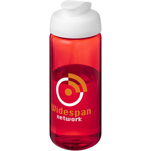 H2O Active® Octave Tritan™ 600-ml-Sportflasche Mit Klappdeckel , Green Concept, rot / weiß, Eastman Tritan™, 19,40cm (Höhe), Bild 2