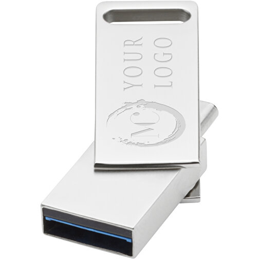 Typ C USB 3.0 Stick , silber MB , 32 GB , Zink Legierung MB , 4,10cm x 0,70cm x 1,20cm (Länge x Höhe x Breite), Bild 2