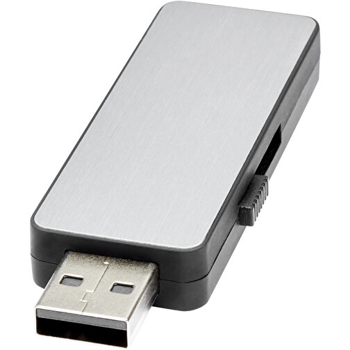 Light Up USB Stick Mit Weissem Licht , schwarz / silber / weiss MB , 2 GB , ABS Kunststoff MB , 6,00cm x 1,30cm x 2,00cm (Länge x Höhe x Breite), Bild 1