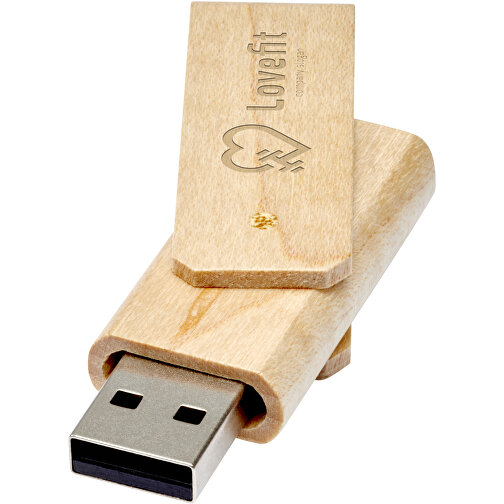 Rotate USB Stick Aus Holz , hellbraun MB , 8 GB , Holz MB , 6,20cm x 1,30cm x 2,00cm (Länge x Höhe x Breite), Bild 2