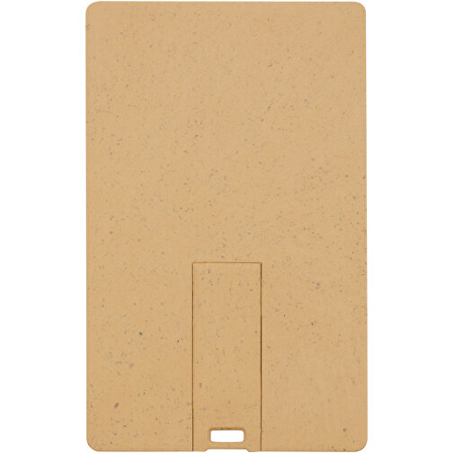 Rechteckiger, Ausklappbarer USB-Stick In Kreditkarten-Format , Kraftpapier MB , 1 GB , Getreide Kunststoff MB , 8,30cm x 0,30cm x 5,20cm (Länge x Höhe x Breite), Bild 3