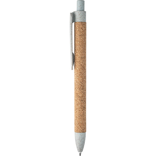 GOYA. Kugelschreiber Aus Kork Und Weizenstrohfaser , hellblau, Kork. PP, , Bild 1