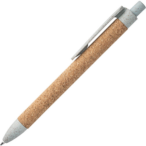 GOYA. Kugelschreiber Aus Kork Und Weizenstrohfaser , hellblau, Kork. PP, , Bild 2