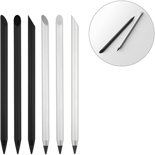MONET. Aluminium-Kugelschreiber Ohne Druckknopf , schwarz, Aluminium, , Bild 4