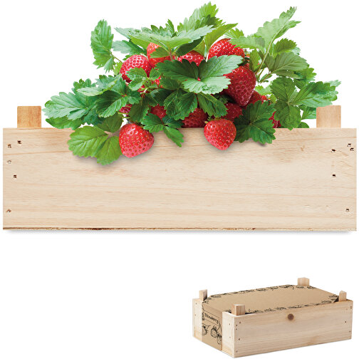 Strawberry , holzfarben, Holz, 20,50cm x 7,50cm x 13,00cm (Länge x Höhe x Breite), Bild 1