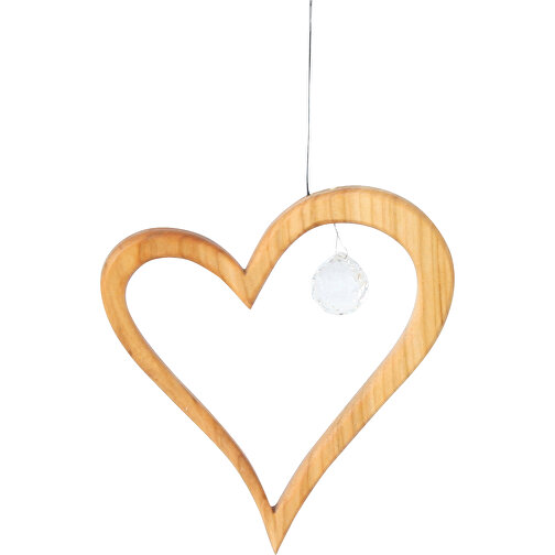 Percha de madera corazón con cristal, Imagen 1