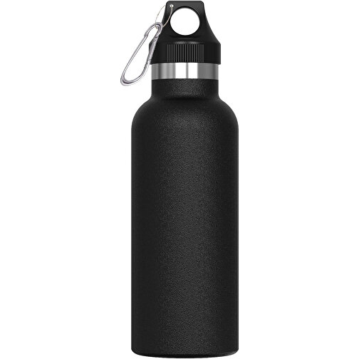 Isolierflasche Lennox 500ml , schwarz, Edelstahl & PP, 21,80cm (Höhe), Bild 1
