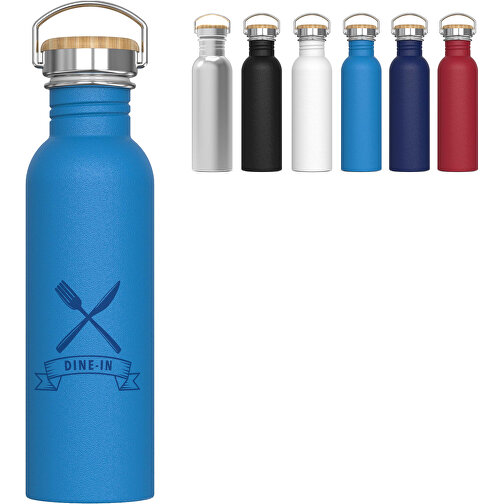Wasserflasche Ashton 750ml , dunkelblau, Stainless steel, bamboo & PP, 24,40cm (Höhe), Bild 2