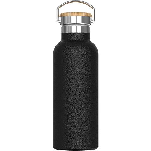Isolierflasche Ashton 500ml , schwarz, Stainless steel, bamboo & PP, 21,80cm (Höhe), Bild 1