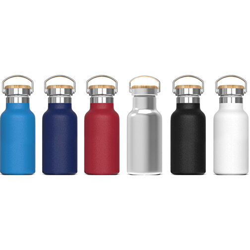 Isolierflasche Ashton 350ml , dunkelblau, Stainless steel, bamboo & PP, 16,50cm (Höhe), Bild 3