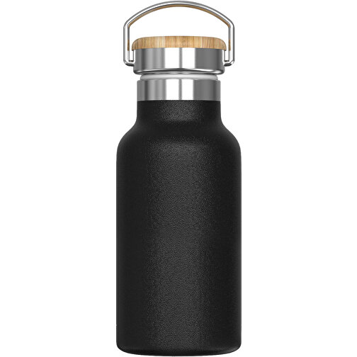 Isolierflasche Ashton 350ml , schwarz, Stainless steel, bamboo & PP, 16,50cm (Höhe), Bild 1