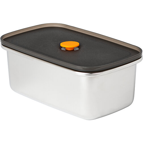 Lunchbox 1000 Ml Aus Edelstahl Mit Dicht Schließendem PP Deckel , silber, Edelstahl S304, PP, Silikon, 29,00cm x 3,10cm x 9,30cm (Länge x Höhe x Breite), Bild 1