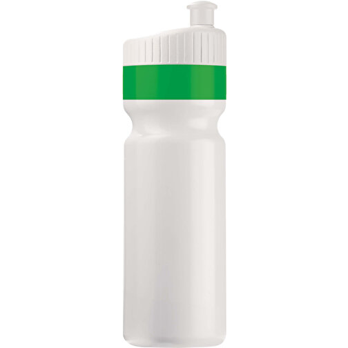 Sportflasche Mit Rand 750ml , weiss / grün, LDPE & PP, 25,00cm (Höhe), Bild 1