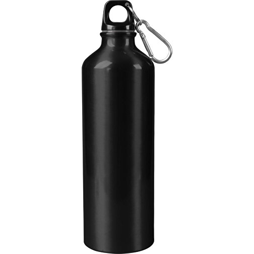Aluminium Wasserflasche Mit Karabiner 750ml , schwarz, PP & Aluminium, 25,00cm (Höhe), Bild 1