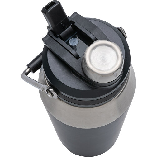 1L Vakuum StainlessSteel Flasche Mit Dual-Deckel-Funktion, Schwarz , schwarz, Edelstahl, 11,00cm x 27,20cm (Länge x Höhe), Bild 6