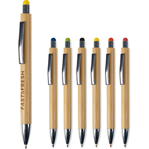 Bambus Kugelschreiber New York Mit Touchpen , grün, Bambus, 14,20cm (Länge), Bild 4