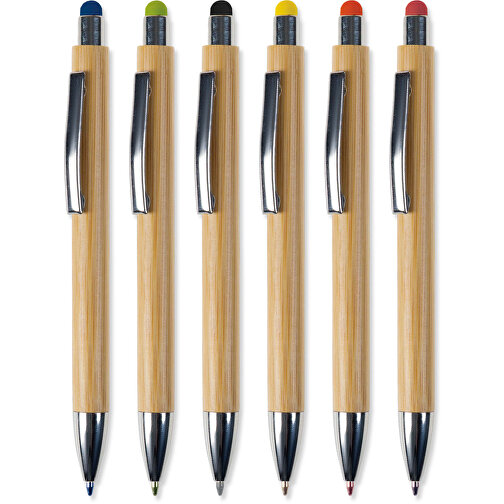 Bambus Kugelschreiber New York Mit Touchpen , grün, Bambus, 14,20cm (Länge), Bild 5