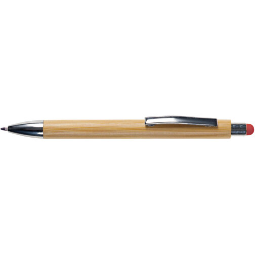 Bambus Kugelschreiber New York Mit Touchpen , rot, Bambus, 14,20cm (Länge), Bild 3